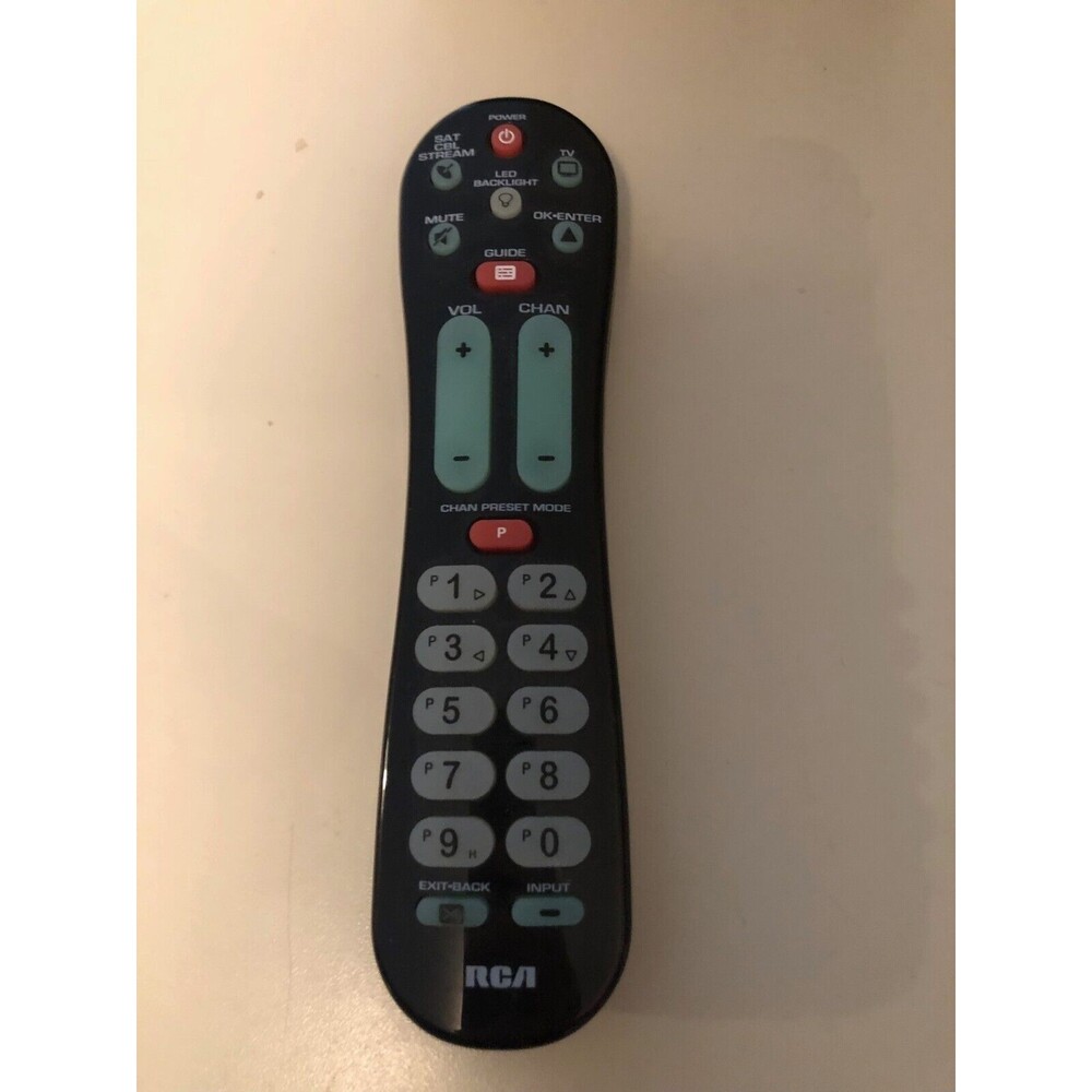 RCA RCRPS02GR Big Button Backlit 2-Device Universal Remote Control